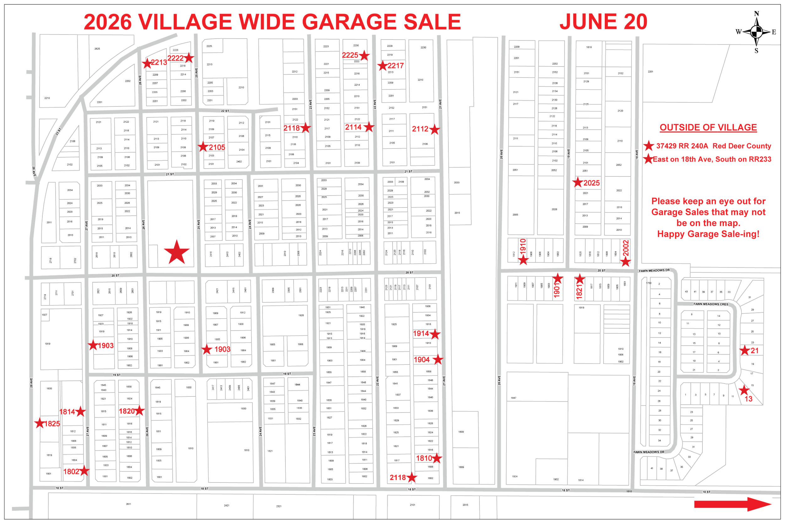 Garage Sale Map Delburne Addresses -2026.png