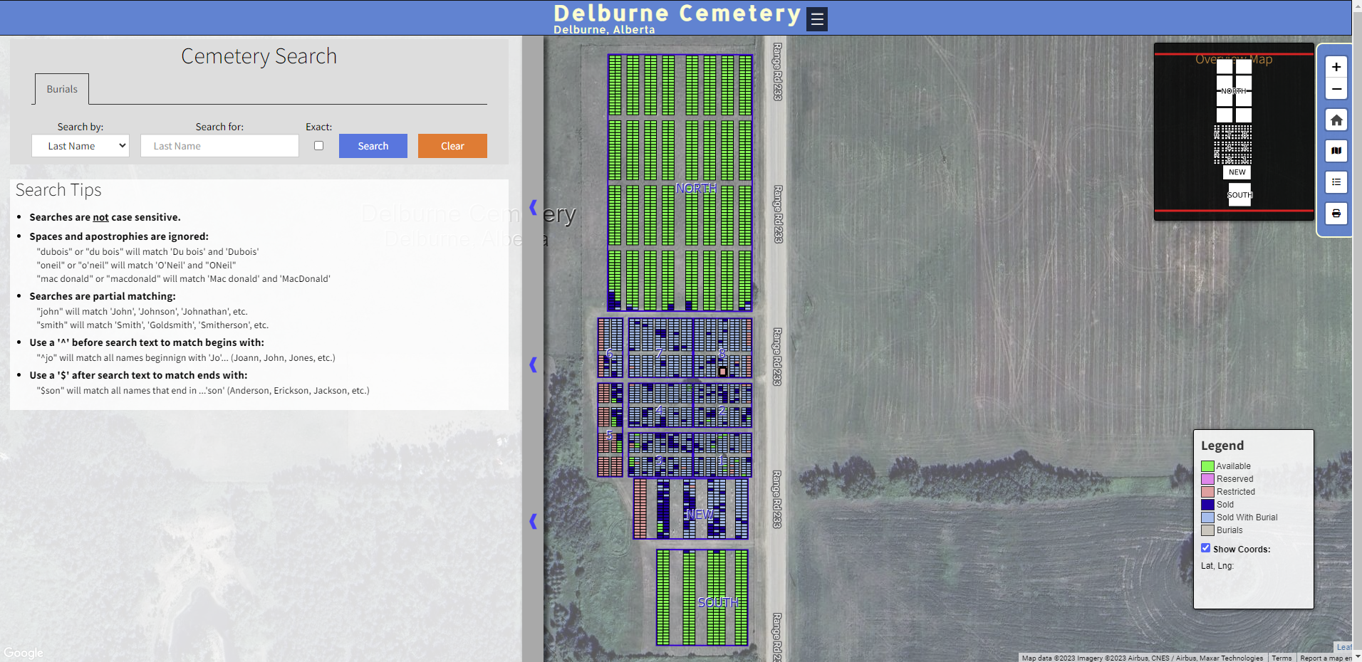 Delburne Cemetery Burial Search Website.png