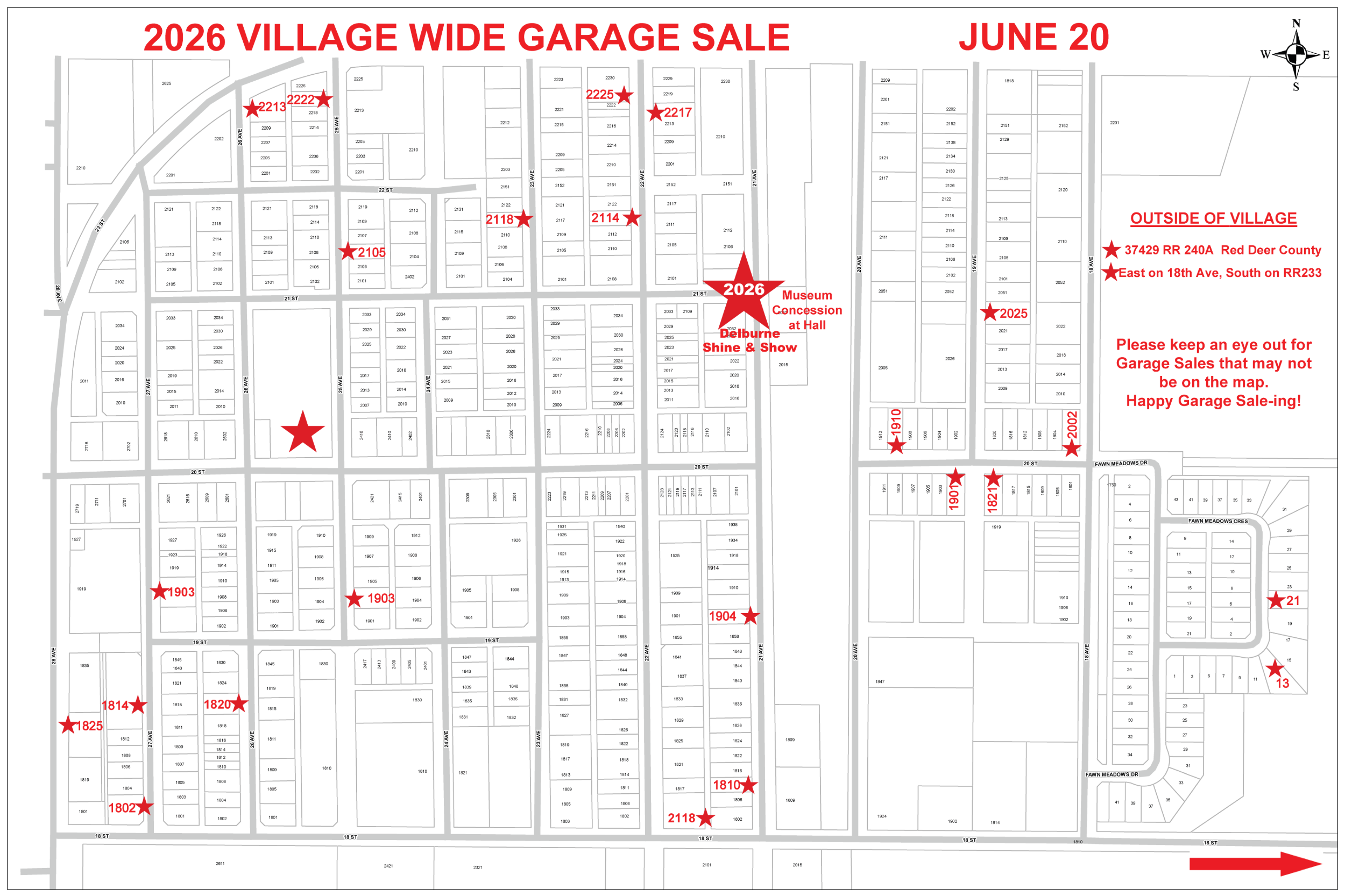 Garage Sale Map Delburne Addresses -2026.png